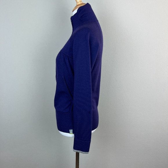 Smartwool Sweater Jacket Womens XS Purple 100% Merino Wool Full Zip Repair - Picture 5 of 14